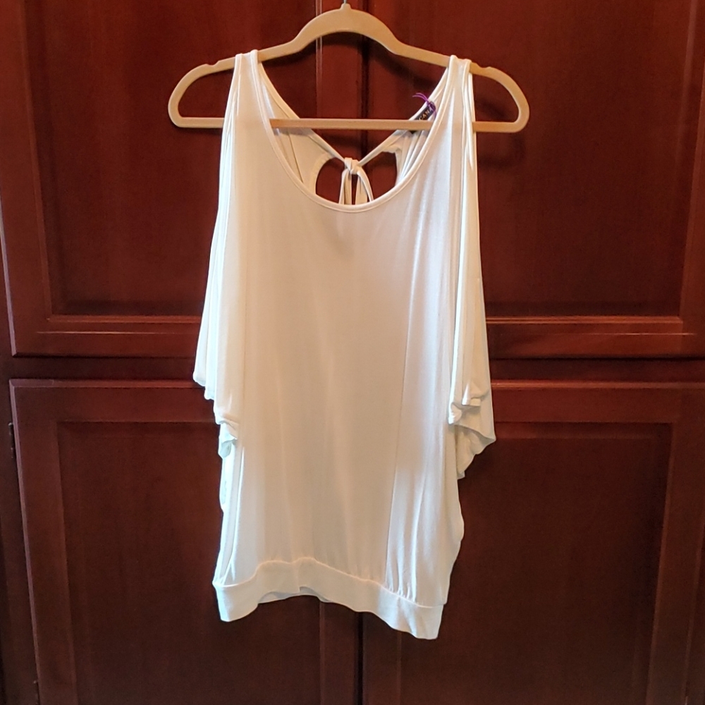 New Cream Cold Shoulder Top